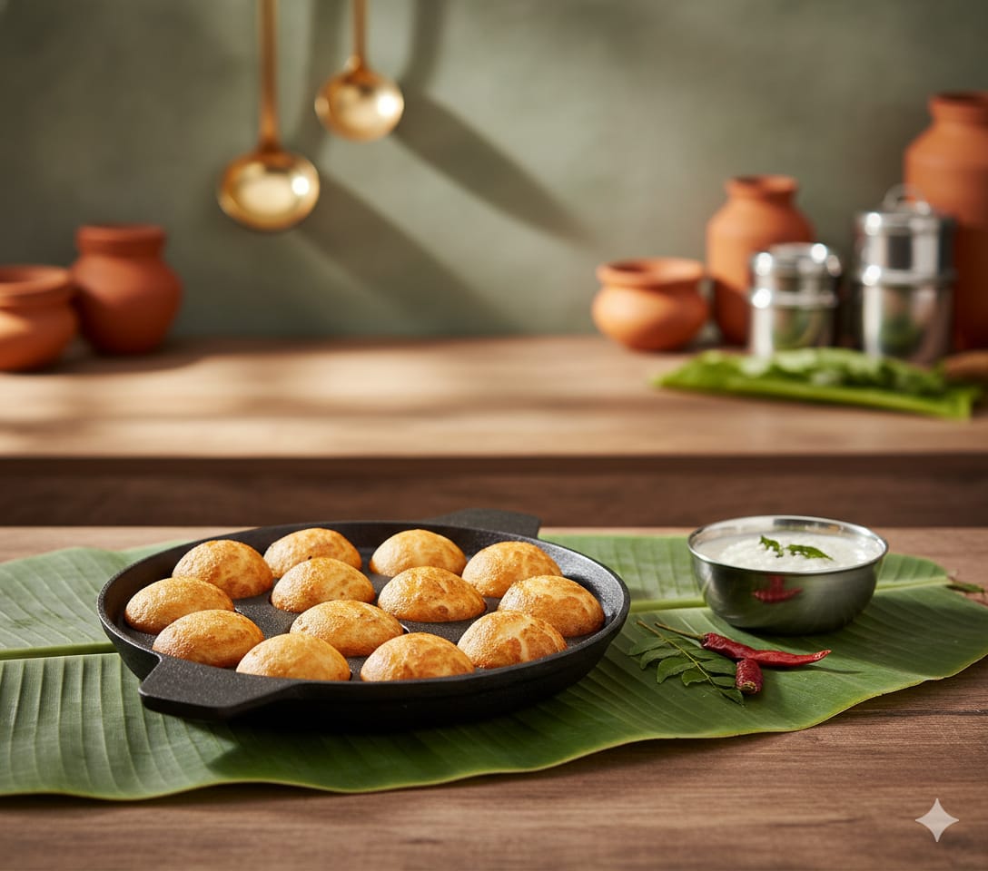 6th Planet Pre-Seasoned Cast Iron Paniyaram Pan 12 Cavity |