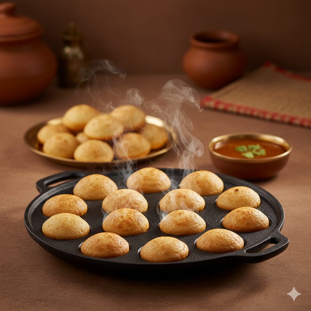 6th Planet Pre-Seasoned Cast Iron Paniyaram Pan 12 Cavity |