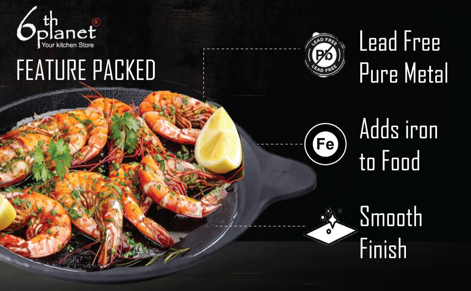 6th Planet Cast Iron Frying Pan 8 Inch (20 cm)