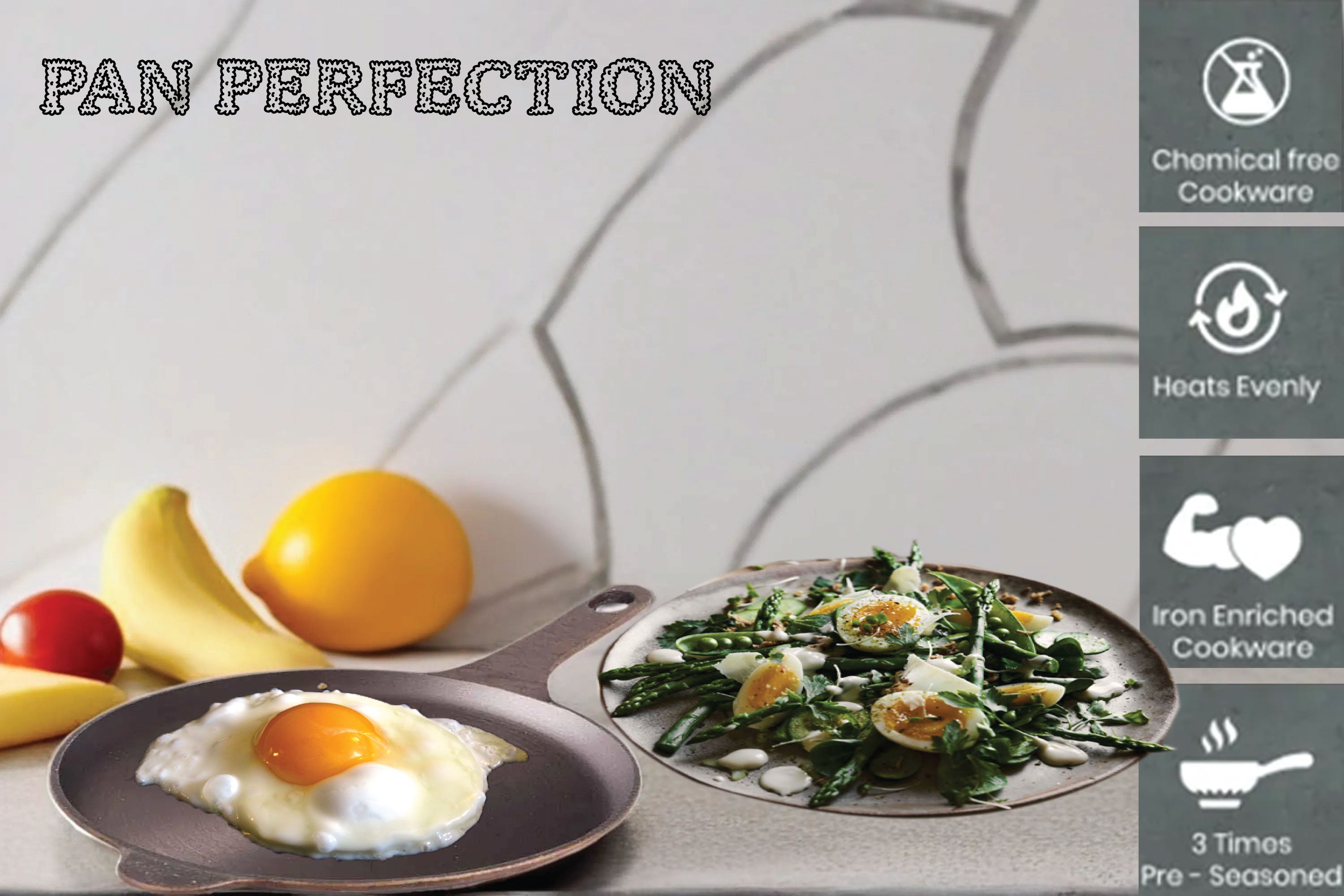 6th Planet CAST Iron Omelette Pan – 8" Long Handle Skillet | Non-Stick, Chemical-Free, Natural Finish | Ideal for Dosa, Chapati, Shallow Frying | Smooth, Non-Toxic, Pre-Seasoned Cast Iron Cookware