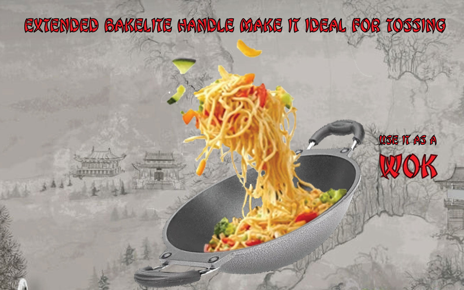 6th Planet NonStick Aluminium Deep Appakadai Appam Maker Non Stick with Lid - Appam Chatty Non Stick - Appachatti - Tadka Pan Ideal for Indian Cooking Hammertone Grey