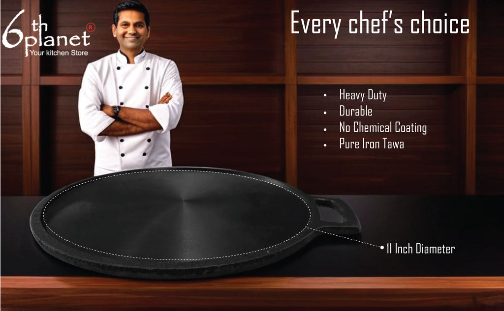 Cast Iron Tawa for Dosa/Chapathi/Roti | 29cm/11 inch