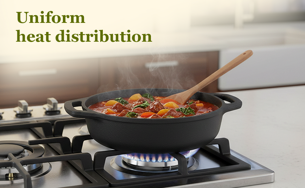 6th Planet Cast Iron Kadai for Deep Frying/ 10 Inch Black